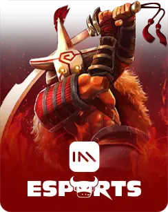Juggernaut from DOTA 2 featured in IM Esports promotional banner