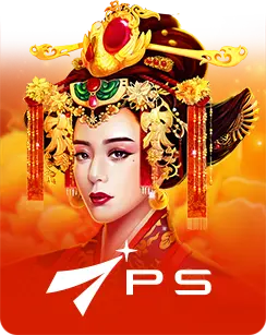 PlayStar slot game featuring a Chinese empress in a traditional golden headdress against a glowing red-orange background.
