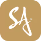 SA Gaming logo with stylized white initials on a gold background