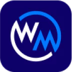 WM Casino logo in white and blue on a dark blue background