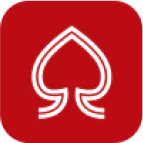 Spadegaming logo with a stylized white spade icon on a red background