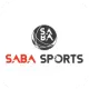 SABA Sports logo with a circular black-and-white icon and bold text.